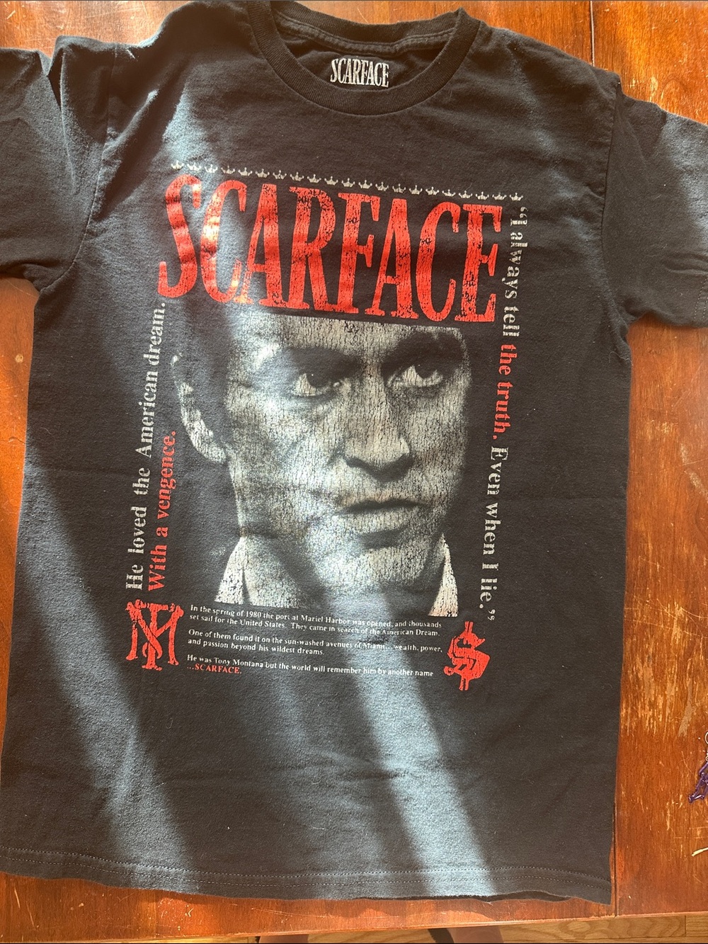 Graphic Tee - Black with Red Print